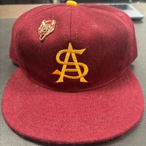 Arizona State Sun Devils Retro Flannel Hat Ebbets Field Fitted Wool USA 7 7/8